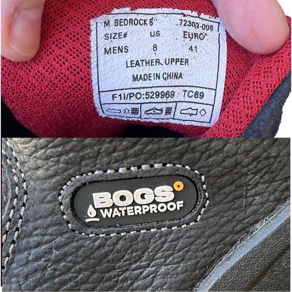 Bogs Men’s Bedrock II 6” Composite Toe Waterproof Black Leather Work Boot Sz 8 - Picture 3 of 16